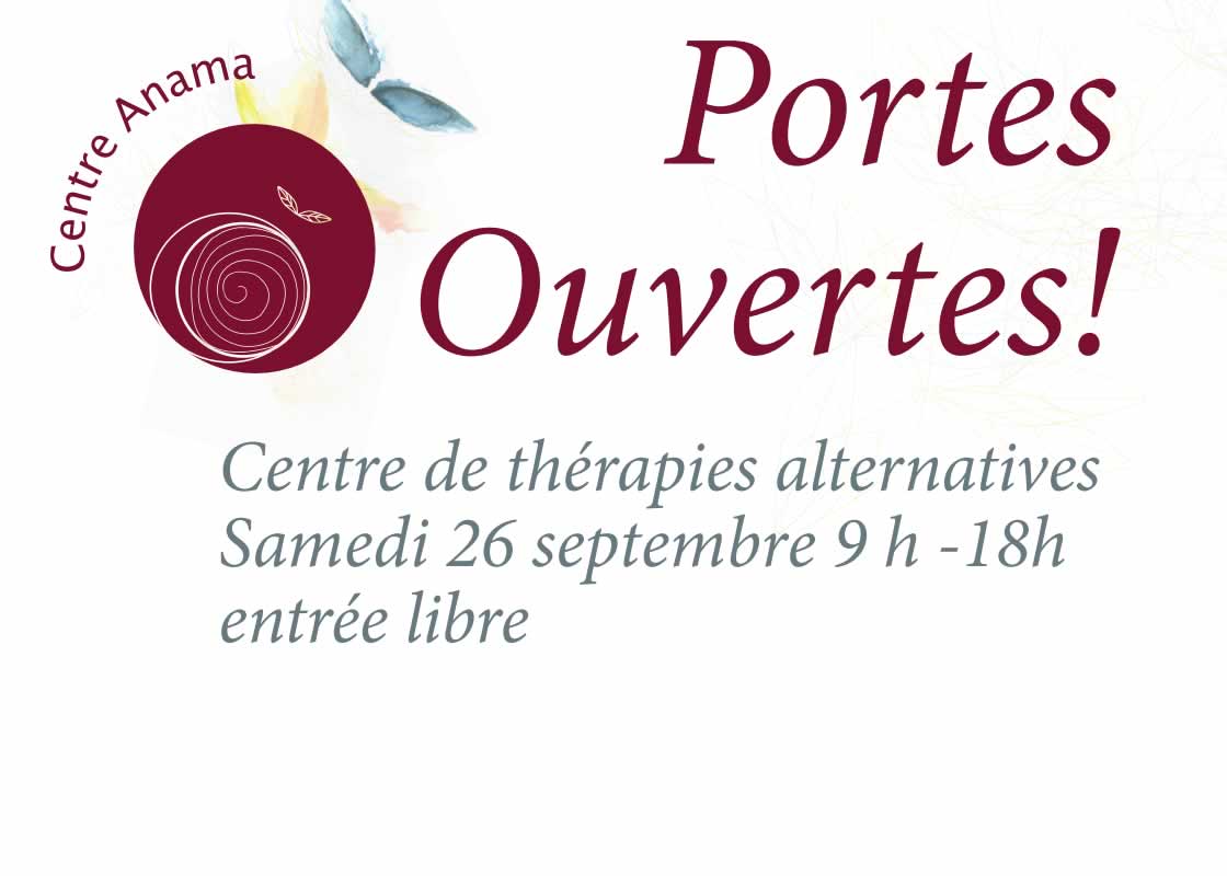 Soins gratuits et Ateliers à l'occasion des Portes Ouvertes du Centre de thérapies alternatives le 26 septembre 2015 à Lausanne