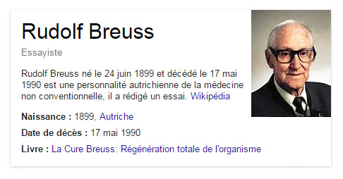 Rudolf Breuss né le 24 juin 1899 et décédé le 17 mai 1990 est une personnalité autrichienne de la médecine non conventionnelle et a développé la cure de Breuss